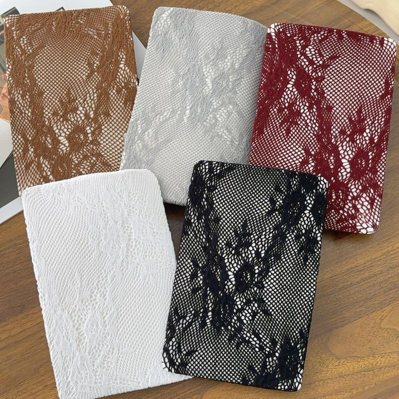 Hollowed Lace Korean Style Stockings Retro Mesh Thin Women Girls Tights Pantyhose Y2K Subculture Lolita Cosplay Long Socks