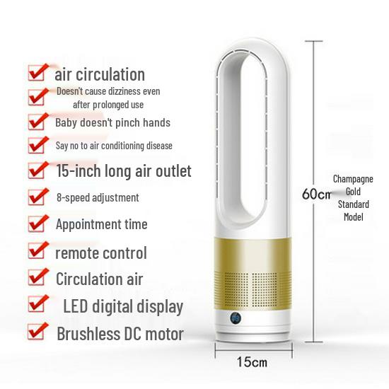 

18-дюймовый безлопастной ионизирующий бесшумный настольный и напольный башенный вентилятор JP/US Standard [Voltage 110V]