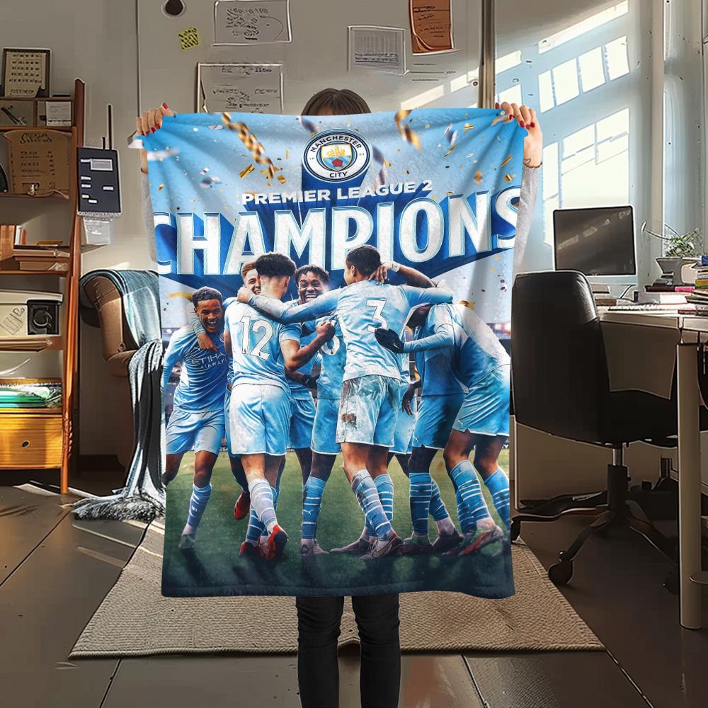 The Blues Team Print FlAannel Blanket, High Quality Comfortable for All Seasons, Home Decor, Warmth and Comfort