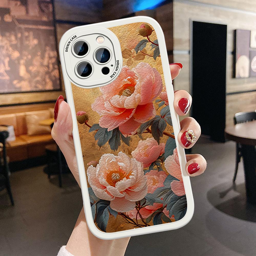Schlanke Haut Gefühl Cartoon Blumen Tulpen Weiche Silikon PU Leder Abdeckung Telefon Fall für Samsung Xiaomi Poco Redmi