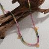 Natural Gemstone Tourmaline Bracelet Women's S925 Sterling Silver Handmade Beaded Clavicle Chain