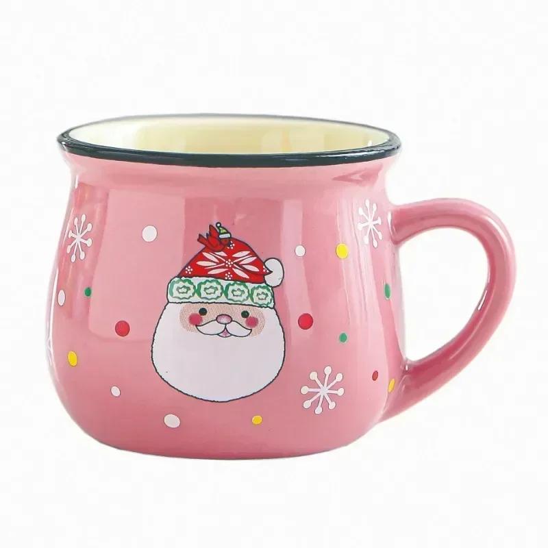 Kawaii New Christmas Mugs Ceramic Cups Santa Claus Elk Figurines Creative Gift For Office Home Milk Coffee Tea Cup Couples
