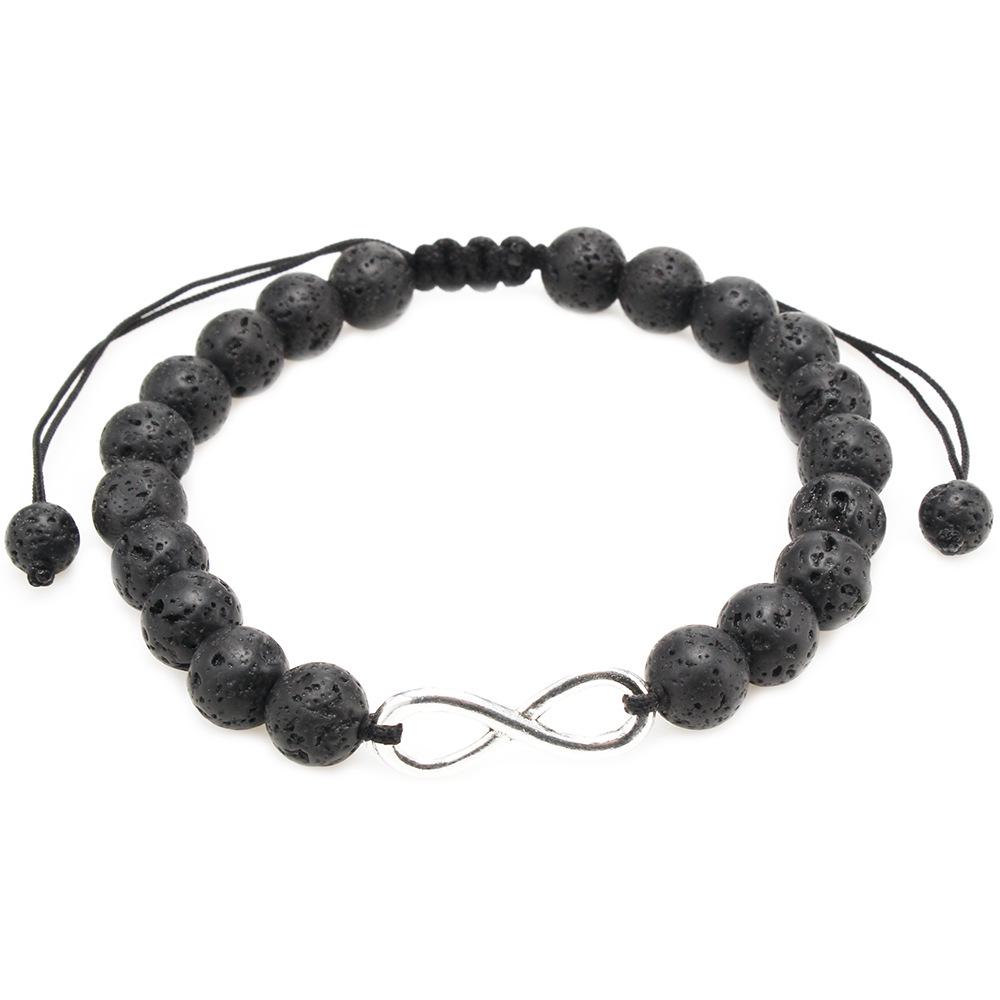 2019 Volcanic Stone Beads Woven 8-Character Couple Bracelet