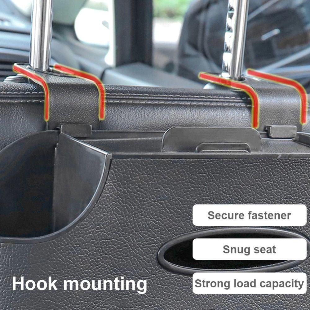 1Pc Auto Interior Storage Car Tissue Box Holder with 2 Cup Holders 4 Color Backseat Organizer Creative Organizing Headrest Hooks