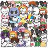 54 Transparent Ins Cartoon Kitten Sticker Pack Waterproof Transparent PET Manual Material Decorative Guitar Notebook