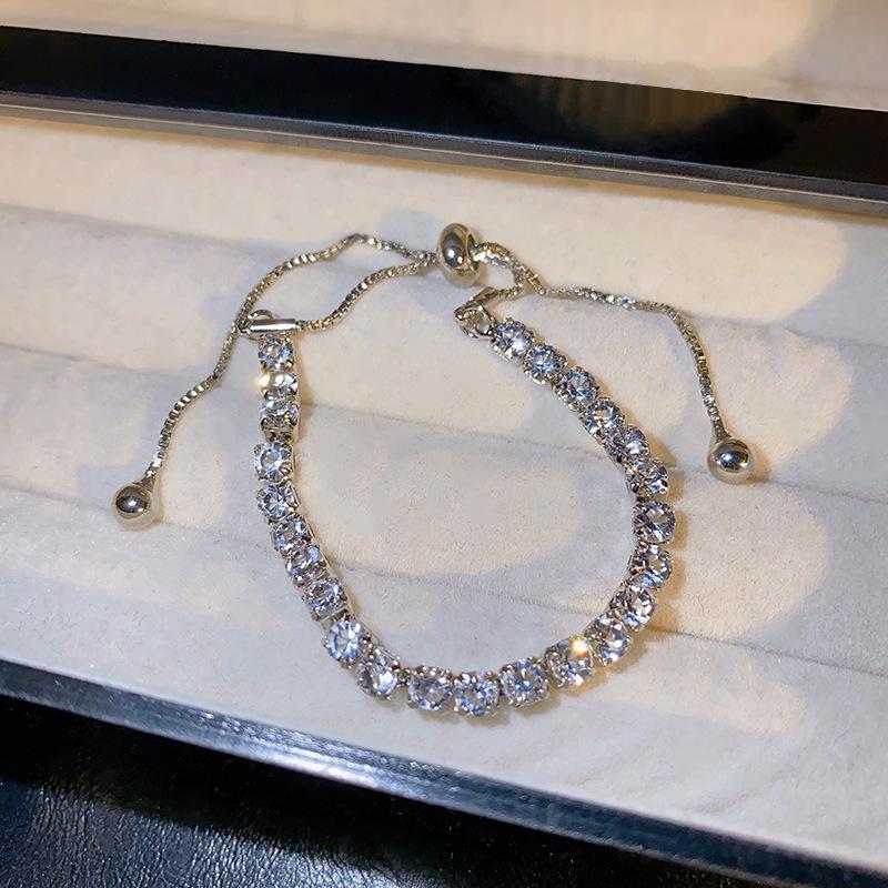 Elegant Zircon Bracelet for Women - High-End, Shiny, Versatile, and Trendy Cold Style Bangle