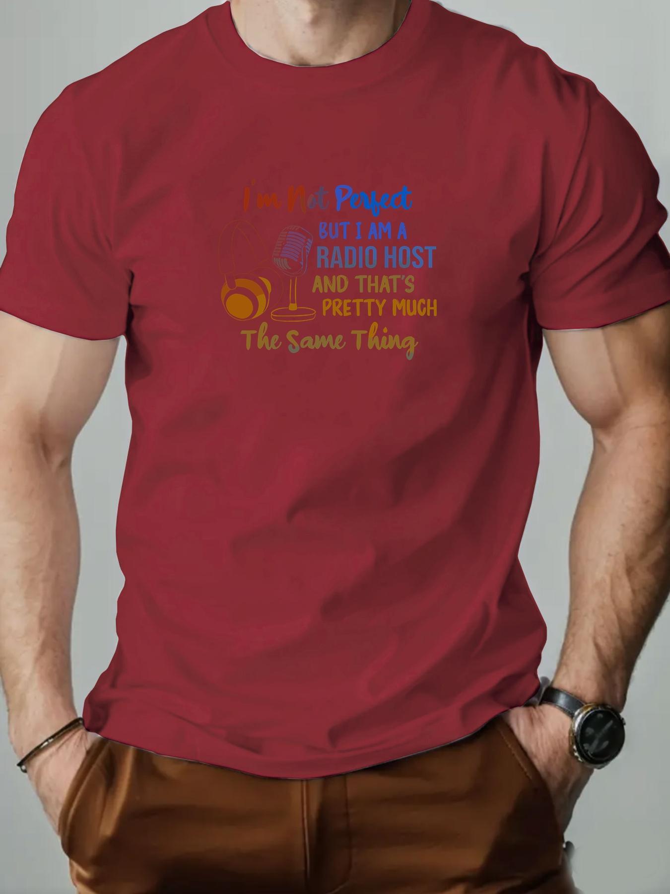 Mens Cotton TShirt Im Not Perfect BUT I AM A RADIO Summer Breathable Fashion Casual TShirt S