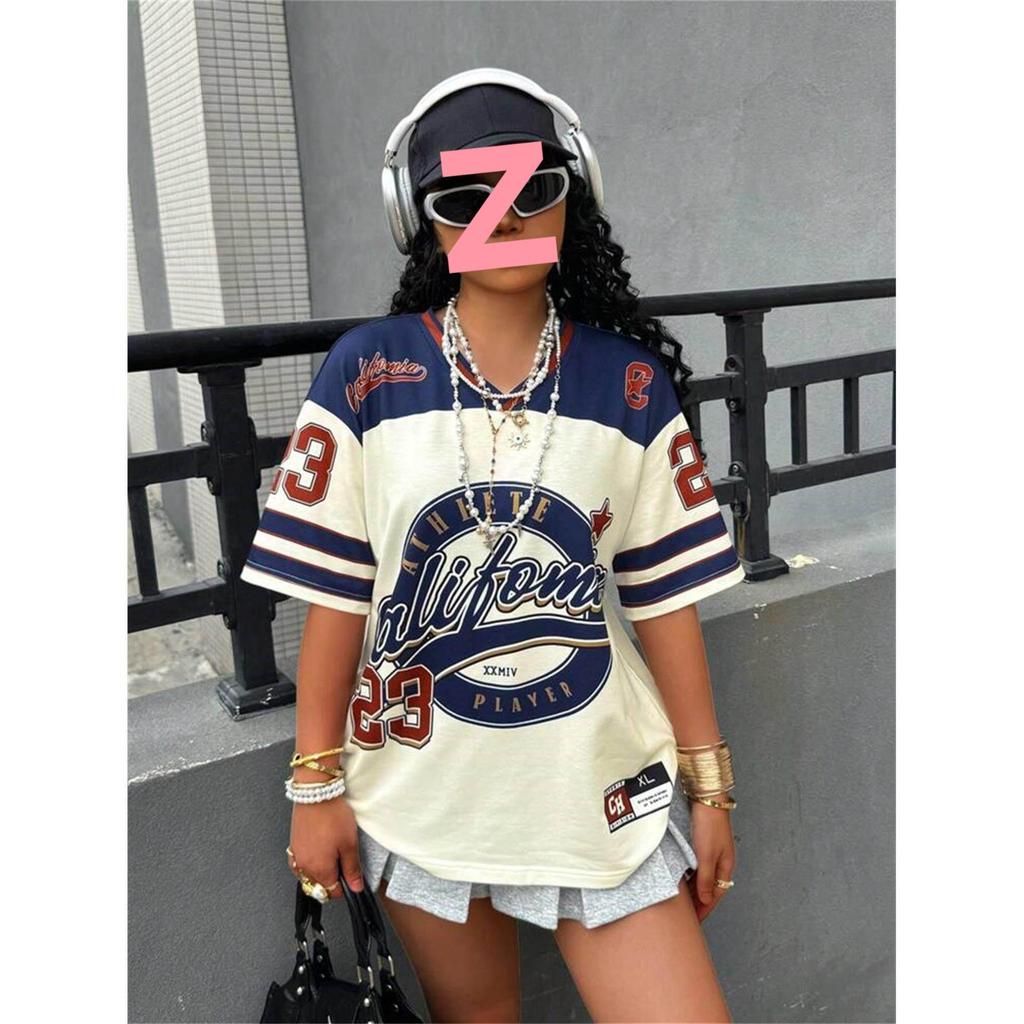 23 Cross2026 Unisex Retro Sports Style T-Shirt - Short Sleeve, Casual, Loose Fit