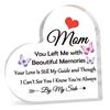 2D Flat, 1pc 1pcs Heart-Shaped Memorial Ornament Suitable for Remembering Mom, Tabletop Remembrance Gift with Hearts & Butterflies, Irregular Heart Sh