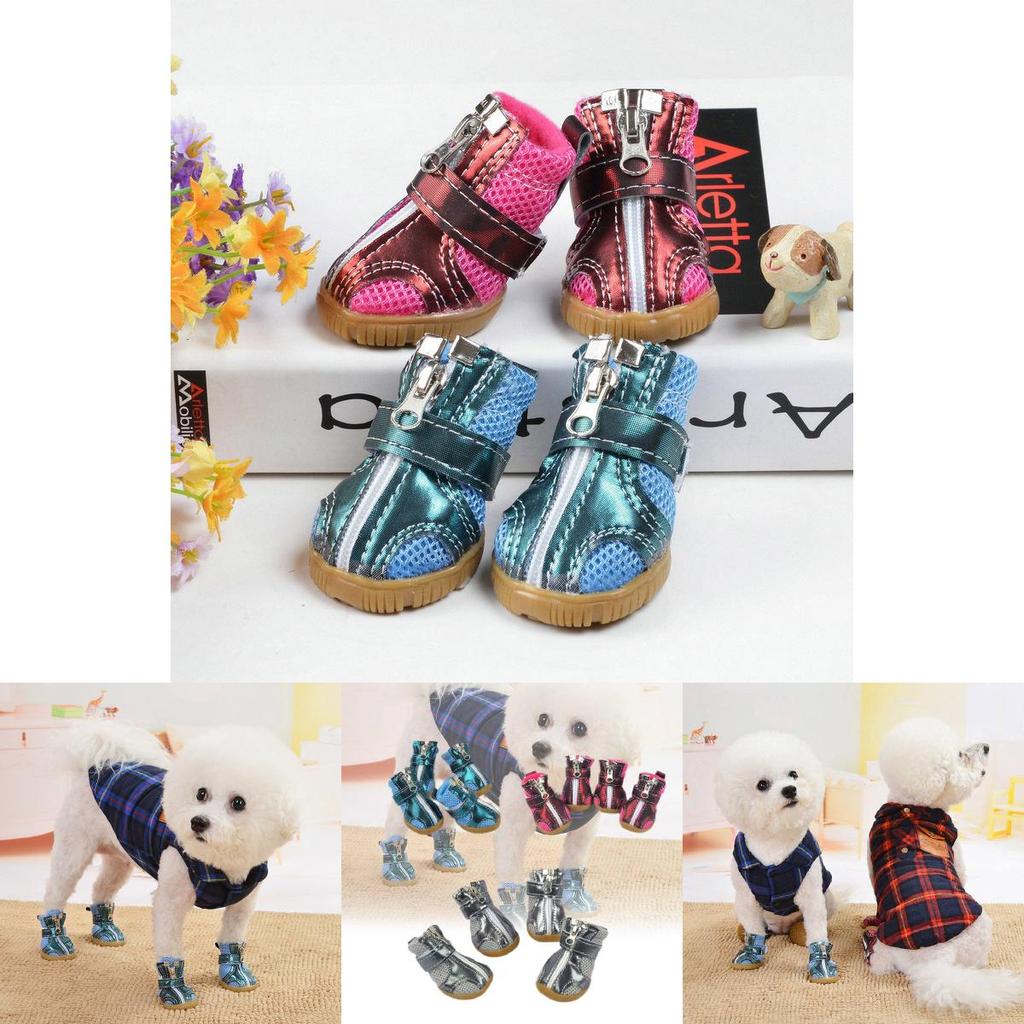 Rutschfeste Robuste Sohle Hundeschuhe Für Pudel Und Teddyhunde Warm Und Gemütlich In Rosarot Und Blau