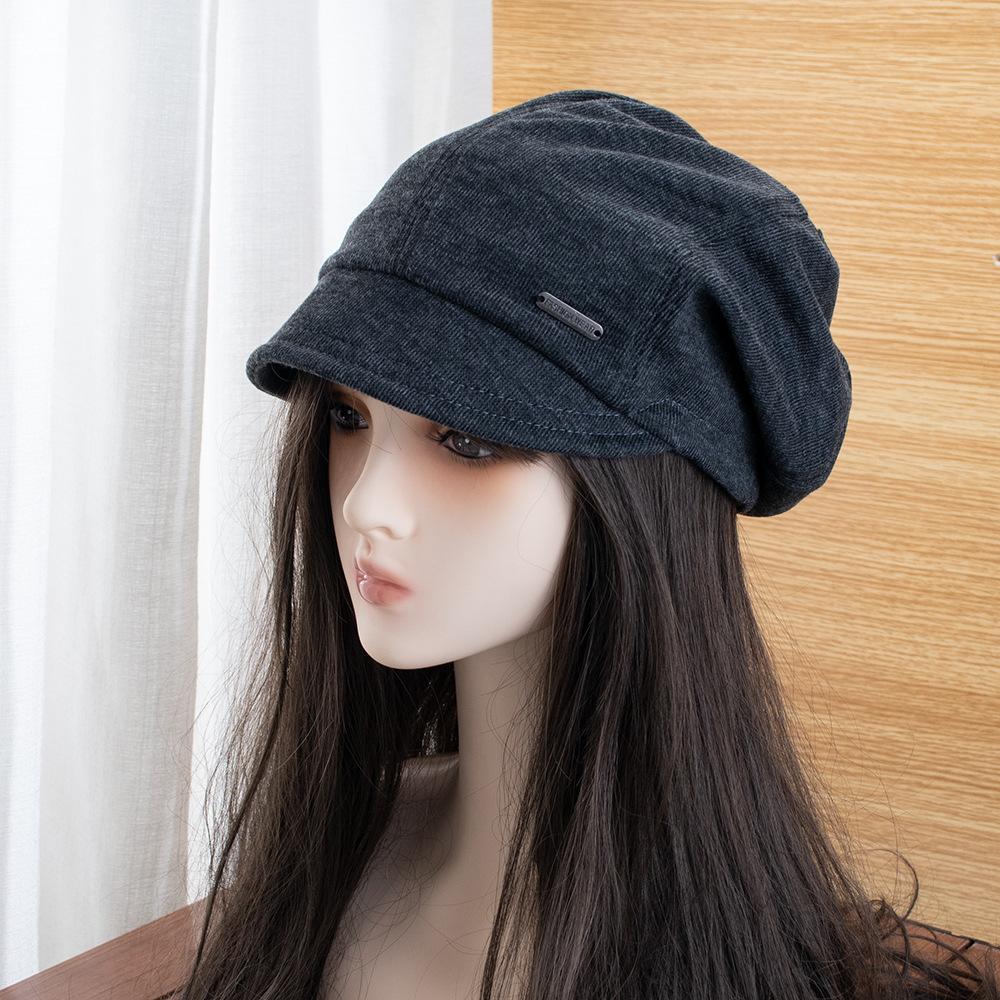 Retro stack hat women's new face small versatile headgear plain atmosphere bucket hat