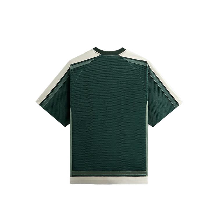 Kith 2025 Spring Collection Mesh Leon Comfortable Versatile V-Neck Short Sleeve Jersey Men Jersey Green KHM032703-302
