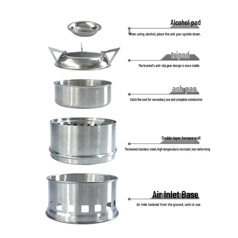 Yizi Miss Portable Stainless Steel Wood Burning Camping Stove