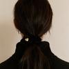 DEPOUND heart charm scrunchie - black velvet