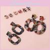 Boucles d'oreilles pendantes longues géométriques audacieuses Bijoux tendance colorés statement
