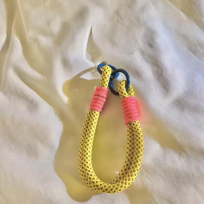 Party Gift Anti Loss Universal Short Wrist Strap with Patch Label Nylon Woven Color Hanging Rope Mobile Phone Lanyard Party Gift