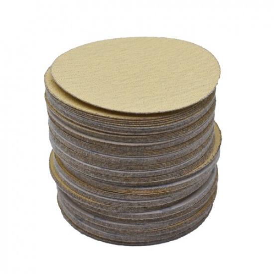 100 Pack NO-Hole Sand Paper 80 Grit 5 Inch Hook Loop Pads Sanding Disc Flocking