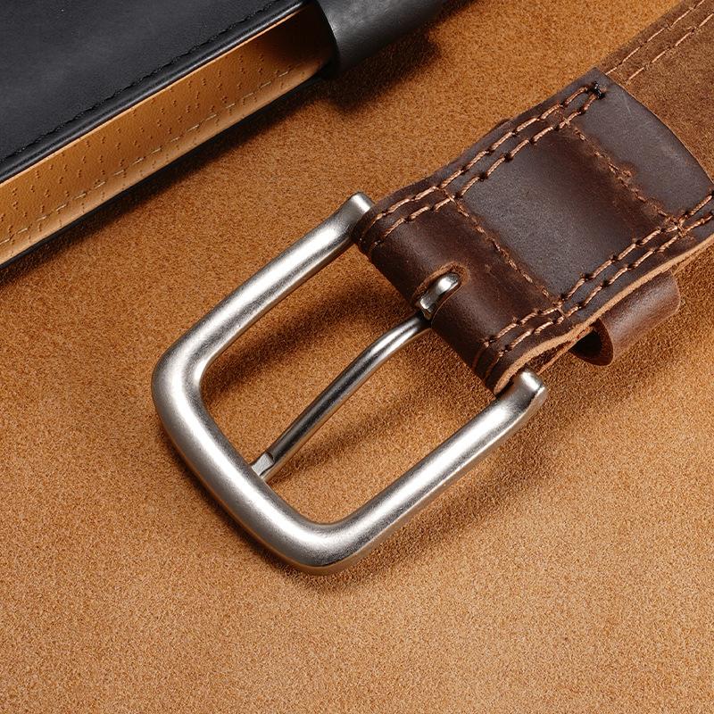 

Ретро ремень для мужчин из натуральной кожи, повседневный деловой ремень из коровьей кожи для мужчин среднего возраста и молодых мужчин, универсальный ремень с пряжкой 130cm