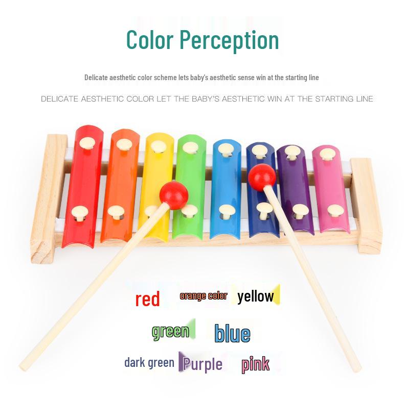 Wooden Xylophone Educational Toy for Babies - Hand-Knocked Percussion Instrument
