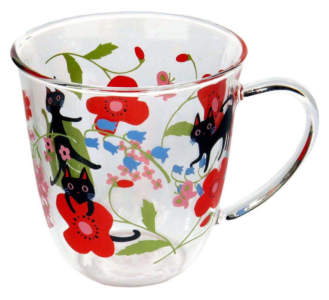 

NEKO Glass Flower Cat Cute White Day Birthday For Nya~go Heat-Resistant Mug, Approx. 310ml, Design, Gift, Gift, Gift, Humans, NKH-1007