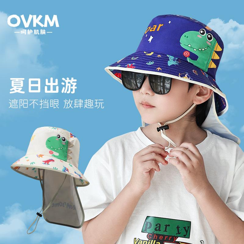 

Children s sun hat UV protection spring and summer boys hat bucket hat shawl baby sun hat girls sun hat average size (46-52cm)
