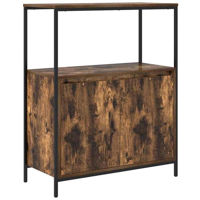 VidaXL Meuble de salle de bain avec étagères chêne fumé 76,5x35x95 cm, armoire de rangement de salle de bain, armoire de 861919
