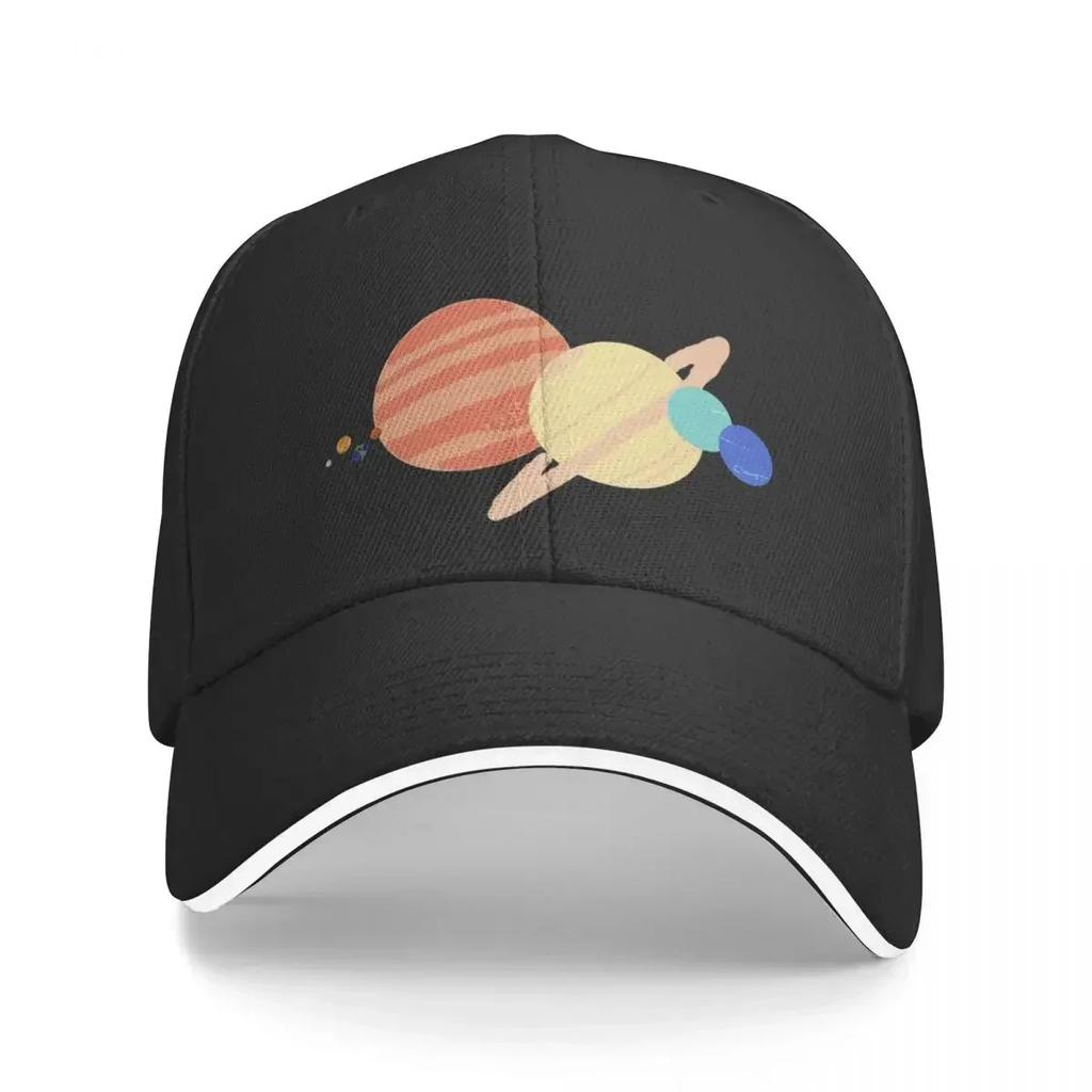 Solar System to scale Baseball Cap black Anime New In The Hat Unisex Adjustable Golf Wear Womens