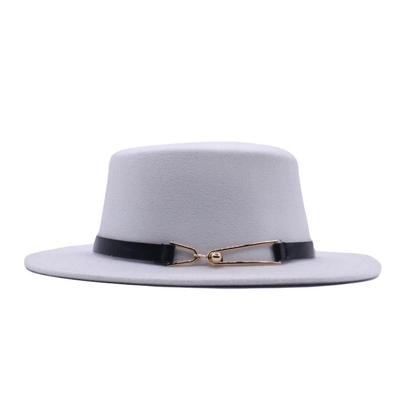 Herbst und Winter neue Britische Herren Zylinderhut flache Kappe flacher Schirm Wollhut Europäischer und Amerikanischer Stil Mode Jazzhut Damenhut