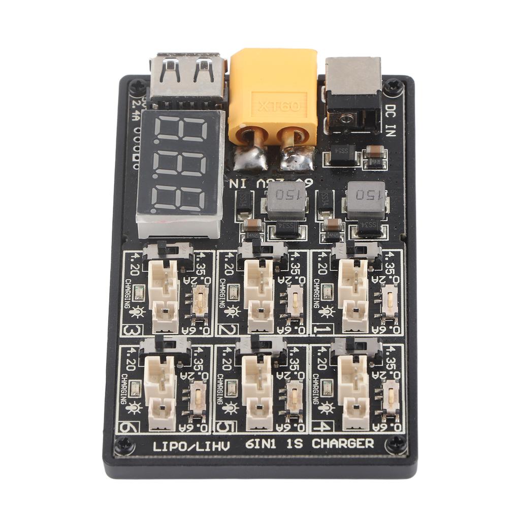 6in1 1S LiPo Battery Charger Charging Board RC Accessory with USB Interface