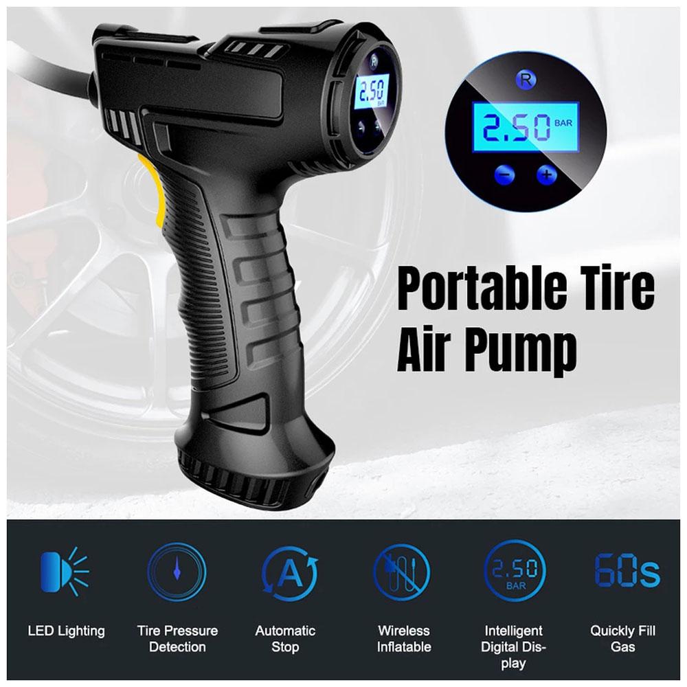 Automatic Cordless LCD Digital Car Tire Inflator Handheld Air Compressor Pump