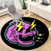 1pc Skull Lightning Office Round Area Rug,  Mat Suitable For Office, Under Office Chairs Bedroom Living Room Home Decor, Room Deco