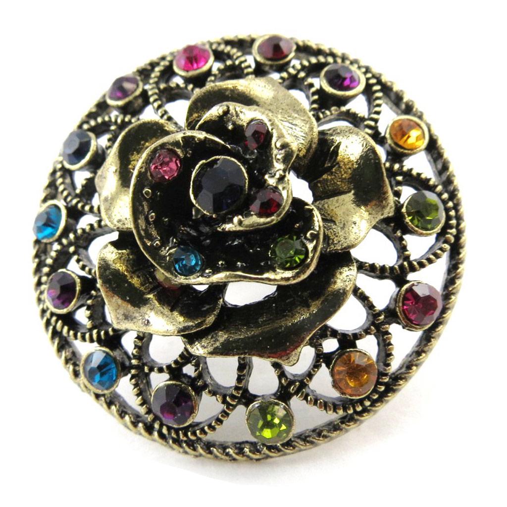 Les Trésors De Lily [J2043] - Multicolored Gold 'Sissi' Designer Ring