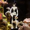 Desktop Fish Tank Decorations Dancing Skeleton Aquarium Bubbler with Adjustable Air Flow Underwater 3D Printed Unique for Powered Moving Skull