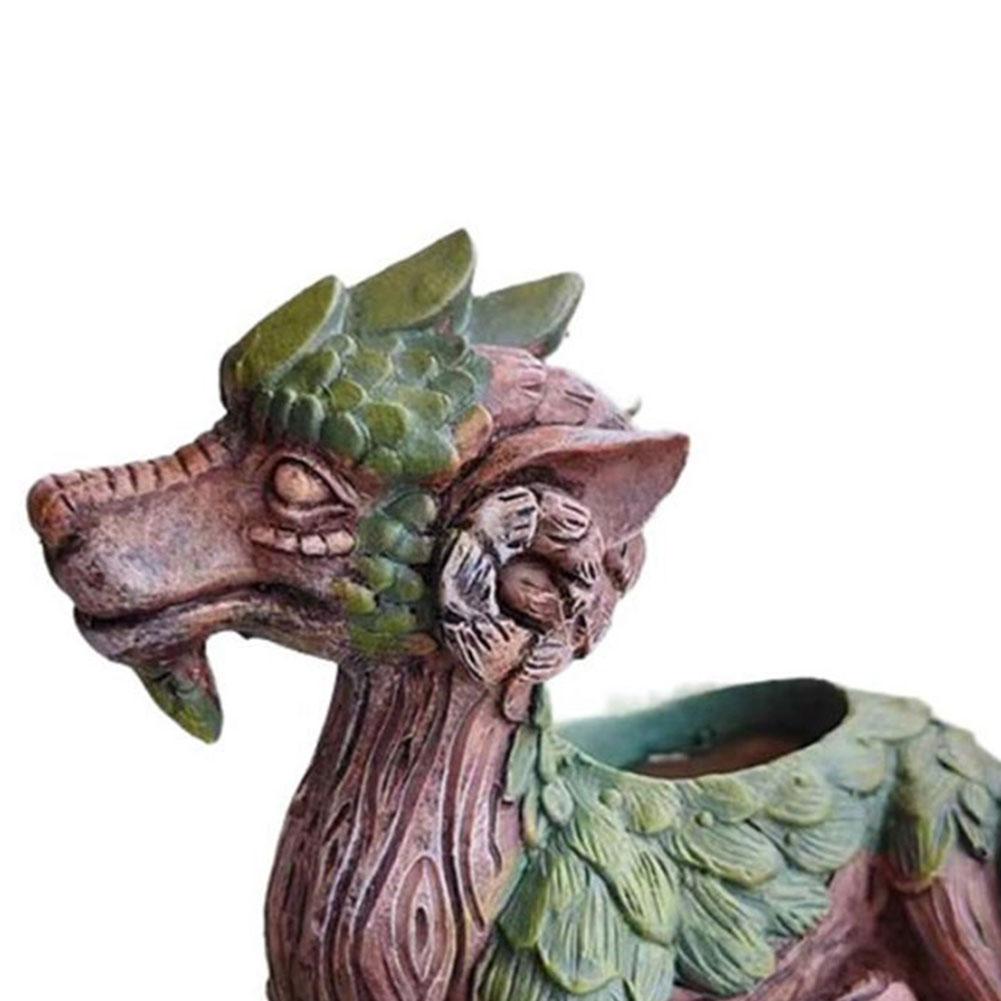 Dragon Tree Planter Resin Garden Statue Unique Succulent Pot Decorative Plant Pot Gift for Nature Lovers