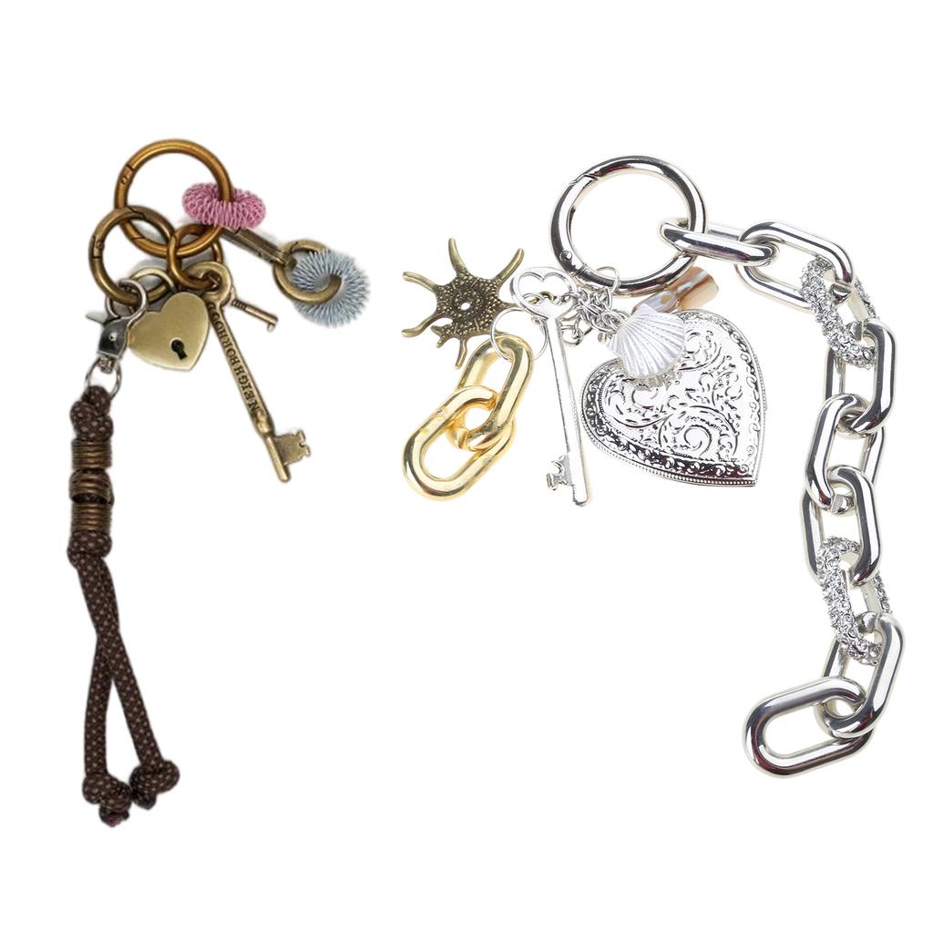 Vintage Heart Key Pendant Handcraft Designs Sturdy Alloy Materials Portable for Fashion Enthusiasts and Retro Lovers