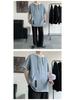 Men's Hooded Ice Silk Contrast Color Two-Piece Short Sleeve T-Shirt, Hong Kong Style, Loose Summer Trend.