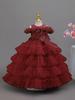 Little Girl's Princess Piano Performance Gown - Elegant High-End Wedding Tulle Cake Skirt Dress