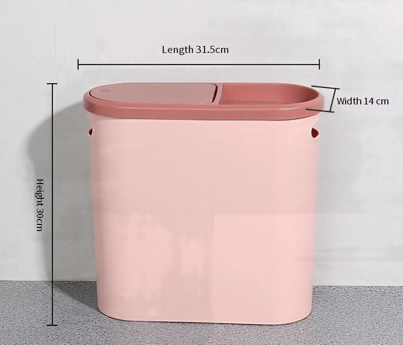 Trash Can for Home Use, High-Quality Bedroom Press-Type Trash Bin with Lid, Kitchen Bathroom Gap Paper Basket