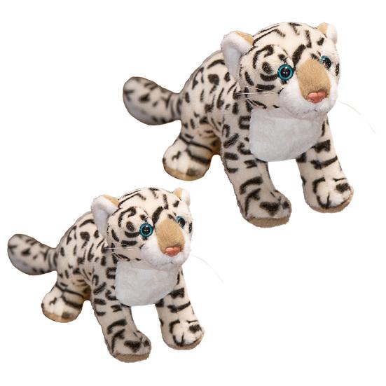Cute Simulation Snow Realistic Leopard Plush Doll Three-dimensional Plushie Wild Animal Animal Soft Stuffed Doll Leopard
