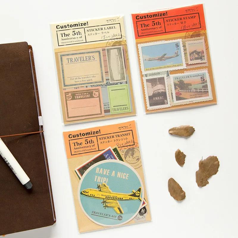 New Retro Literary Travel Stickers Paper Labels Decoration Diary Seal Scrapbooking Art Collage Stationery Planner Diary Sticker