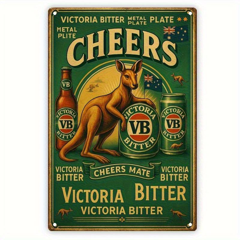 

Vintage Victorian Bitter Beer Metal Sign - Iron Art Wall Decoration with Kangaroo and VB Logo, Suitable for Men s Caves, Bars 20x30cm（7.8x11.8inch）