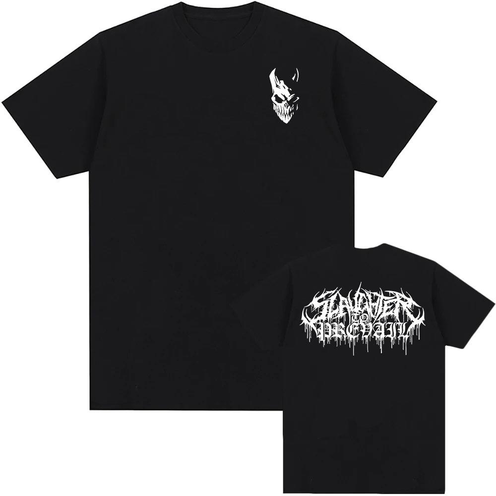 Slaughter to Prevail Band Grafik Vintage Unisex T-Shirt Unisex Rundhalsausschnitt 100% Baumwolle Kurzarm Y2k Oversized Mode Beliebtes T-Shirt