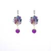 Niche Design Stud Earrings Female Purple Butterfly Flower Crystal Fringed Earrings Diamond Pearl Unique Earrings