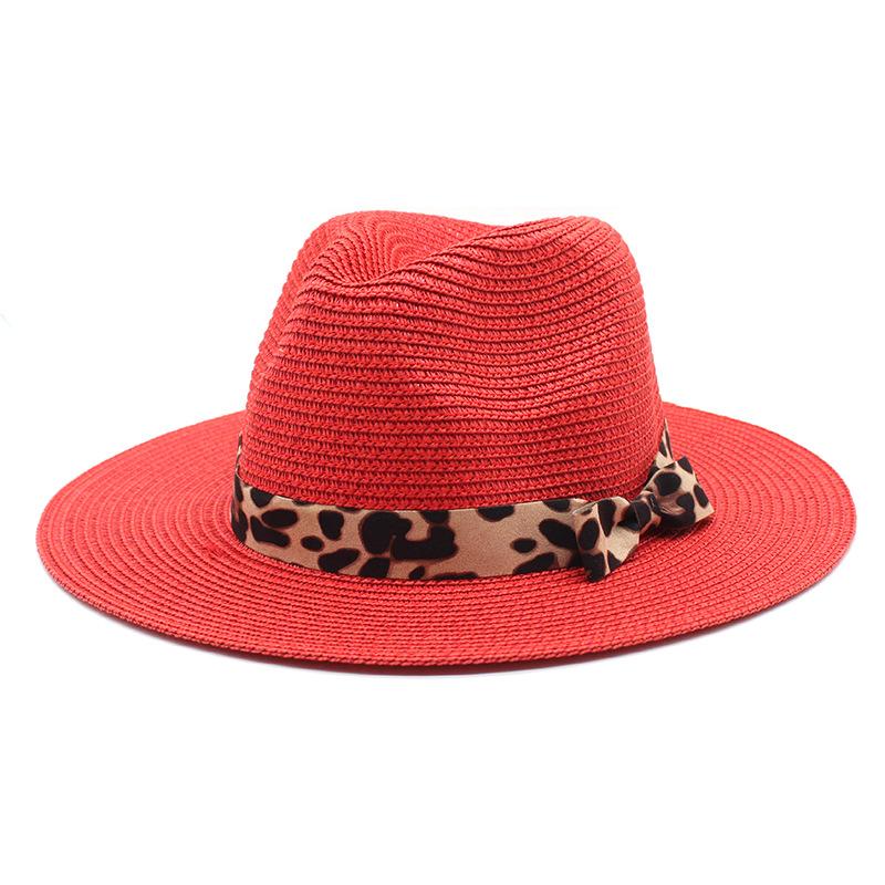 Spring/Summer Panama Hat Yellow Belt Accessories Straw Top Hat Beach Breathable Casual Jazz Hat Straw Hat