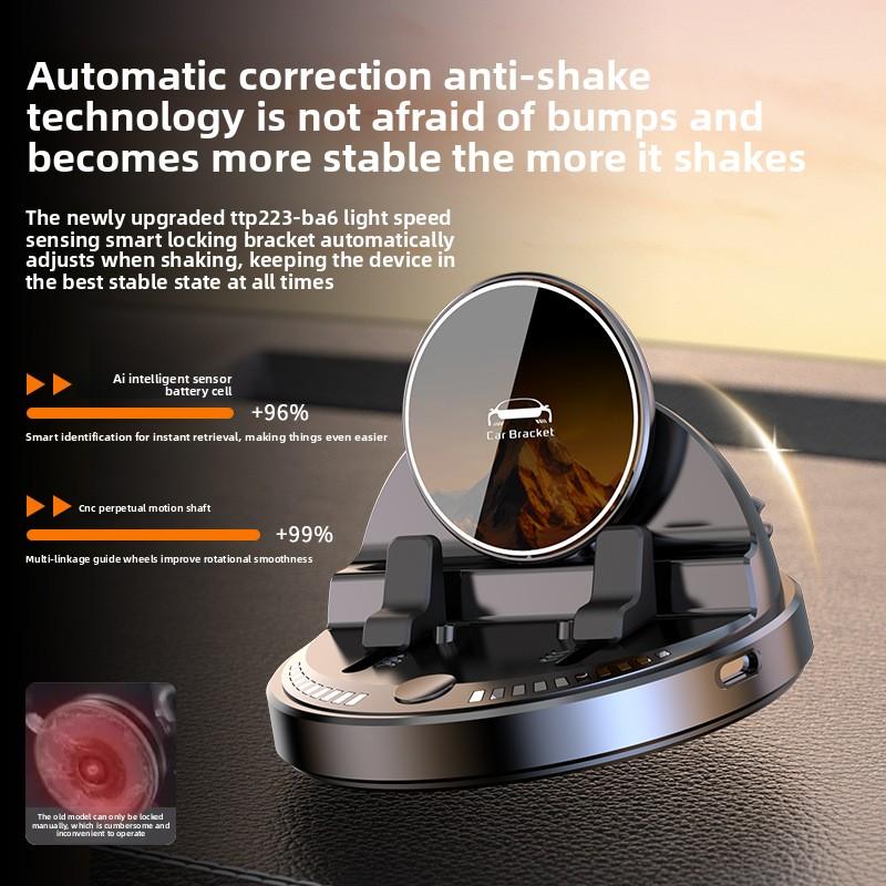 Car Mobile Phone Holder, Wireless Charger, Anti-shake, High-end Car Navigation Special Instrument Center Console