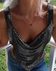 Trendy europäische und amerikanische Damen-Pailletten-Metallic-Hosenträgertops – Neues und stilvolles Design
