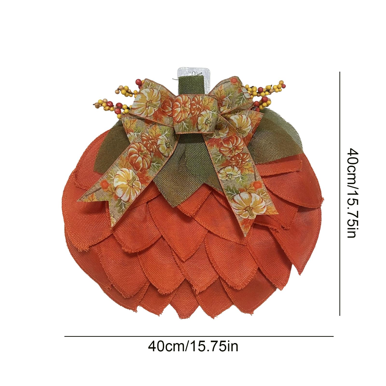 

Fall Wreath Autumn Burlap Pumpkin Wreath Halloween Thanksgiving Wreath Farmhouse Fall Decor for Front Door Window Halloween Deco