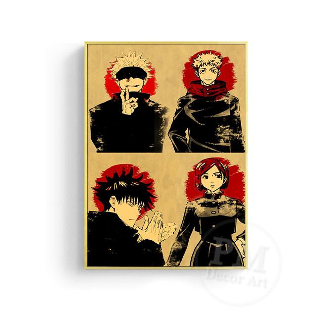 Japanese Anime Jujutsu Kaisen Poster Character Canvas Painting Print Cuadros Art Wall Modern Home Living Room Decoration