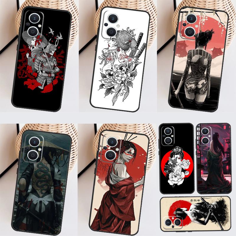 Samurai Warrior Geisha For OPPO Reno 4 5 6 7 8 Lite 10 Pro Reno 8T 4Z 5Z OPPO Find X3 Lite X2 Neo X6 X5 Pro Case