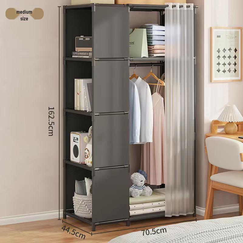 Thickened Multifunctional Storage Rack: Bookcase, Wardrobe, and Toy Organizer with Dustproof, Detachable Design.